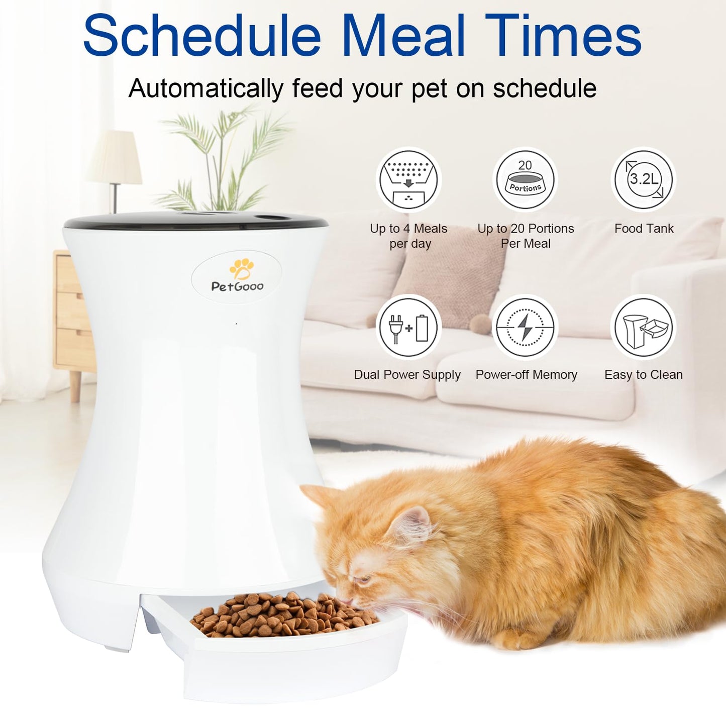 3.2L Automatic Cat Food Dispenser